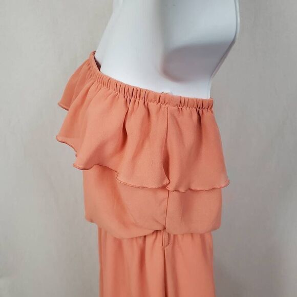 Mine Medium Salmon Pink Strapless Hi-low Dress - Picture 4 of 8